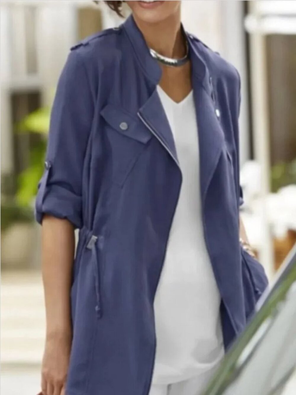 Chico's Anorak Light Weight Zip Jacket size 0
